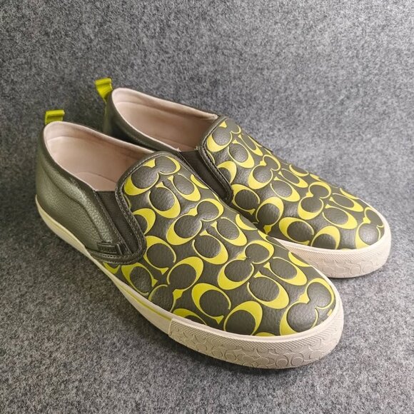 Coach Men’s CA283 Slip-On Skate Sneakers Army Green Size 11.5D | Pre-Owned - Picture 2 of 9